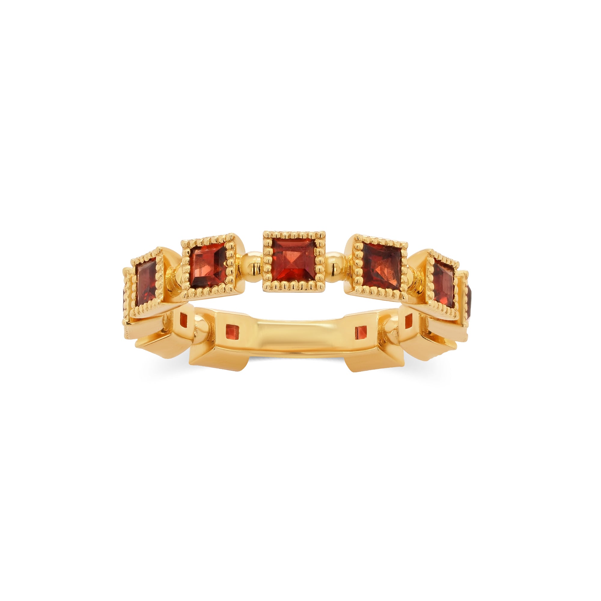 Unique Red Garnet Minimalist Gold Ring