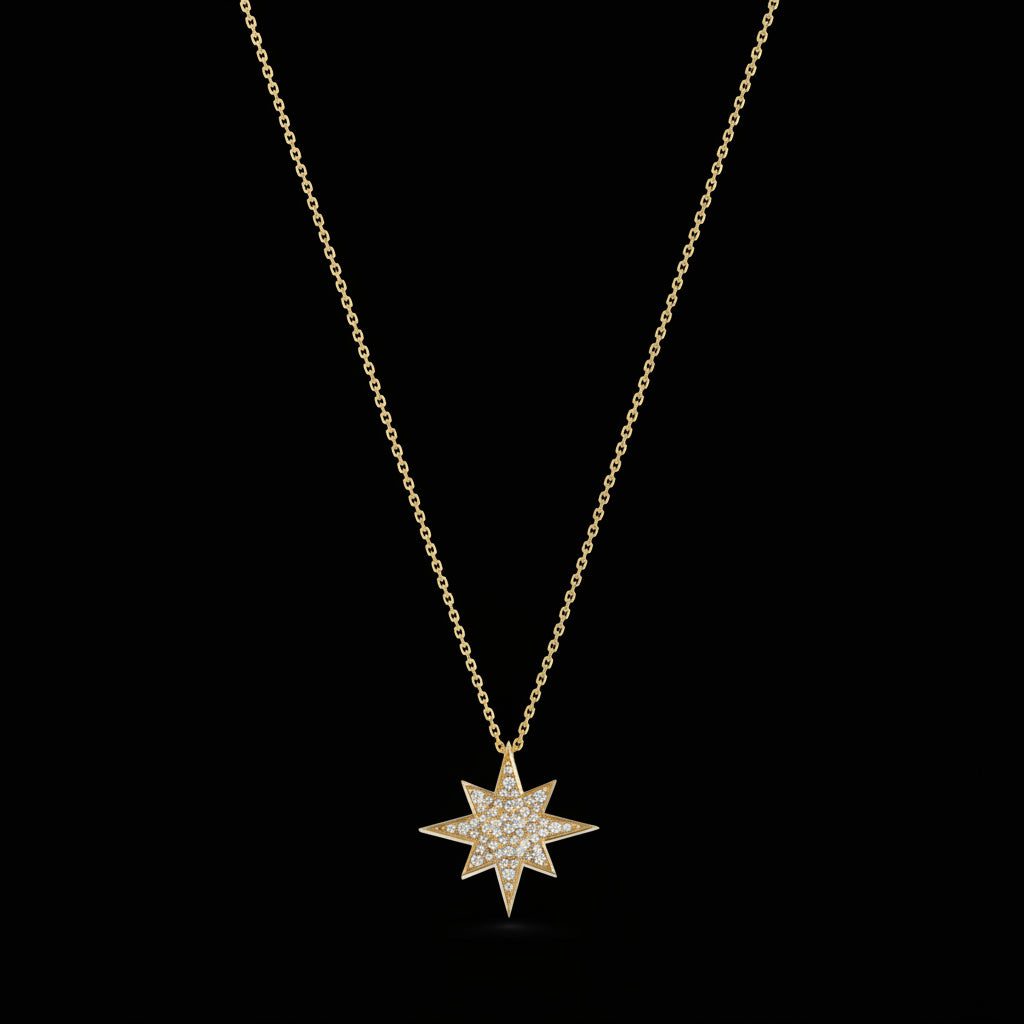 Star Diamond Pendant Necklace