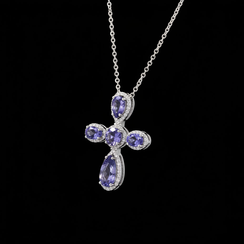 Tanzanite Cross Pendant