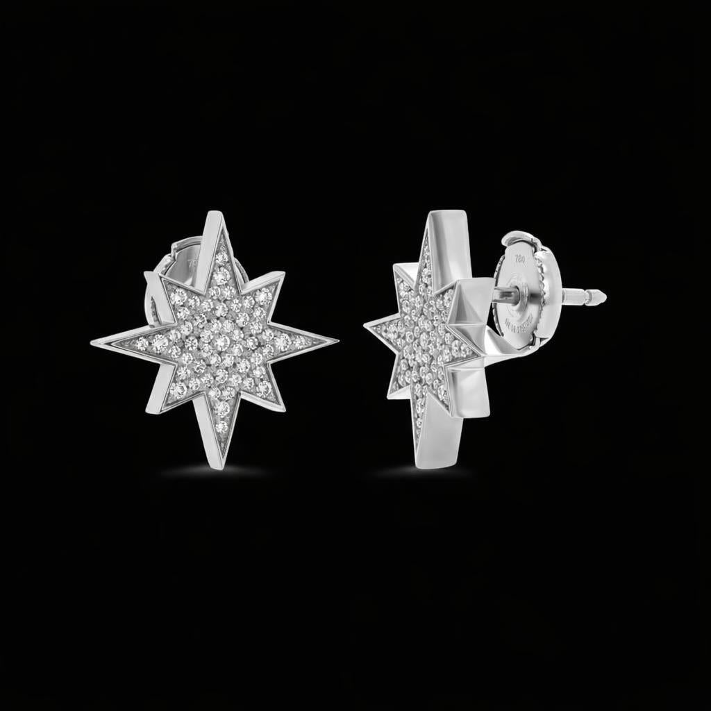 Star Earrings with Diamonds