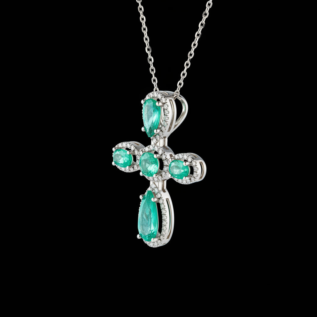 Colombian Emerald Cross Pendant