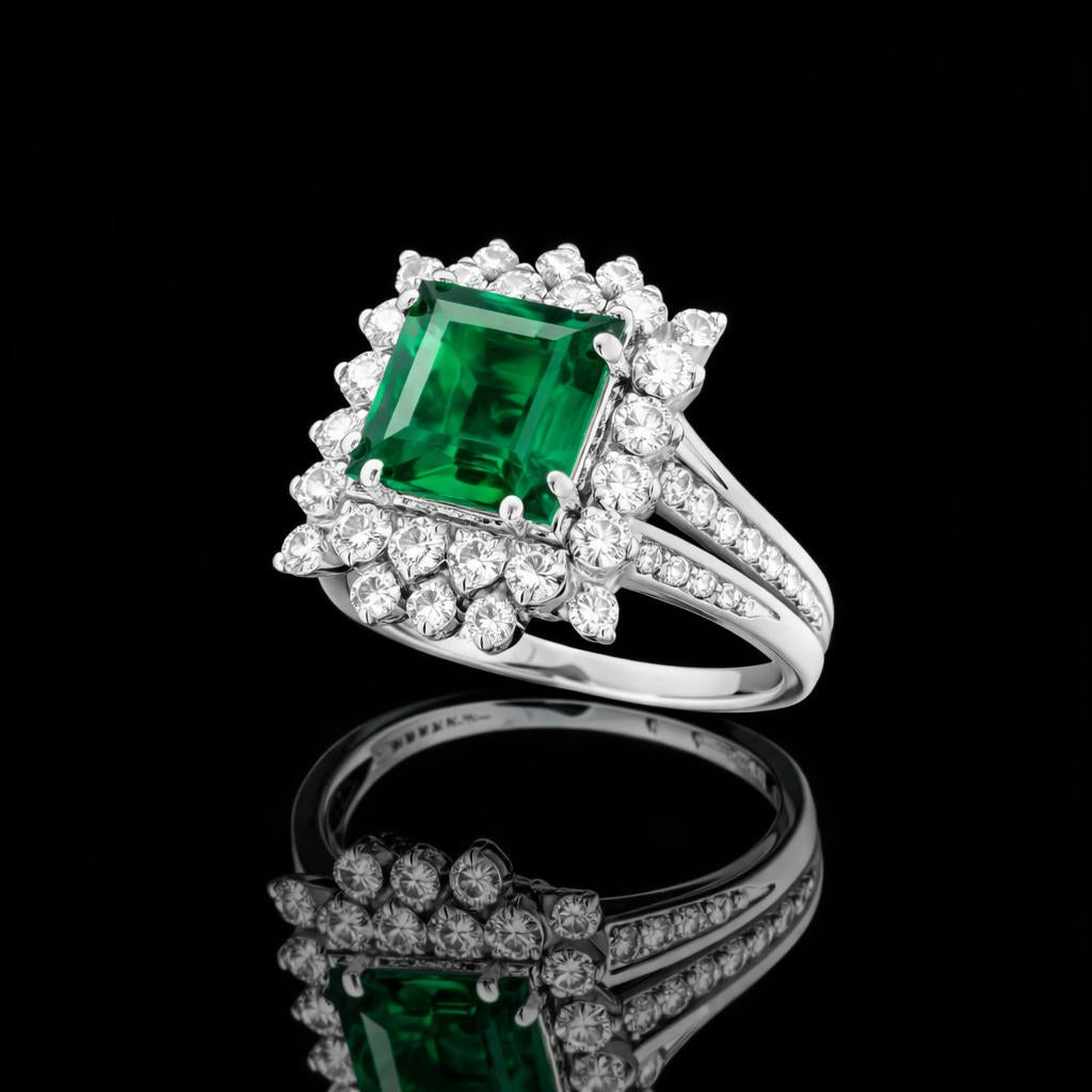 Columbian Muzo Emerald Diamond Ring