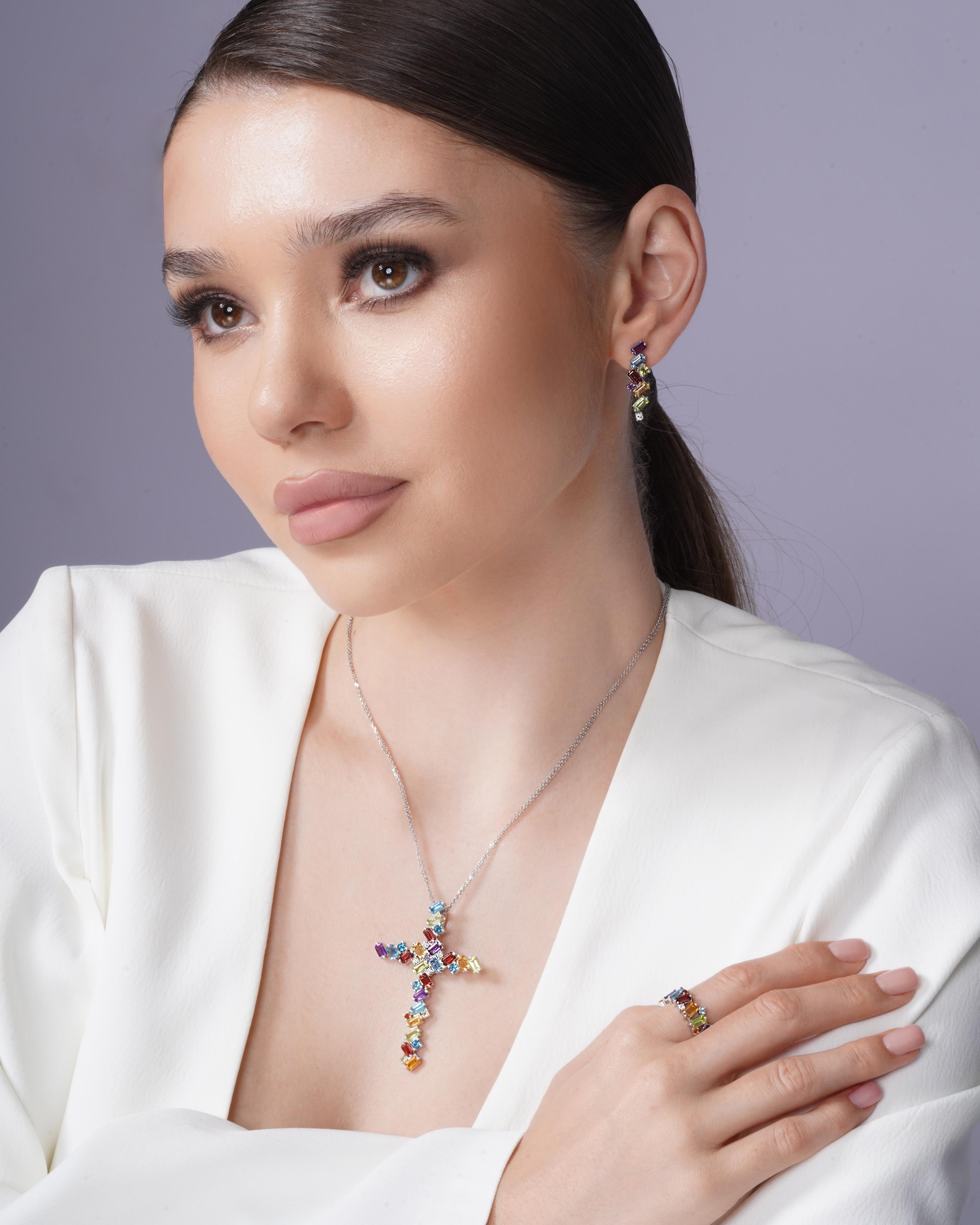 Eternal Spectrum  White Gold Cross