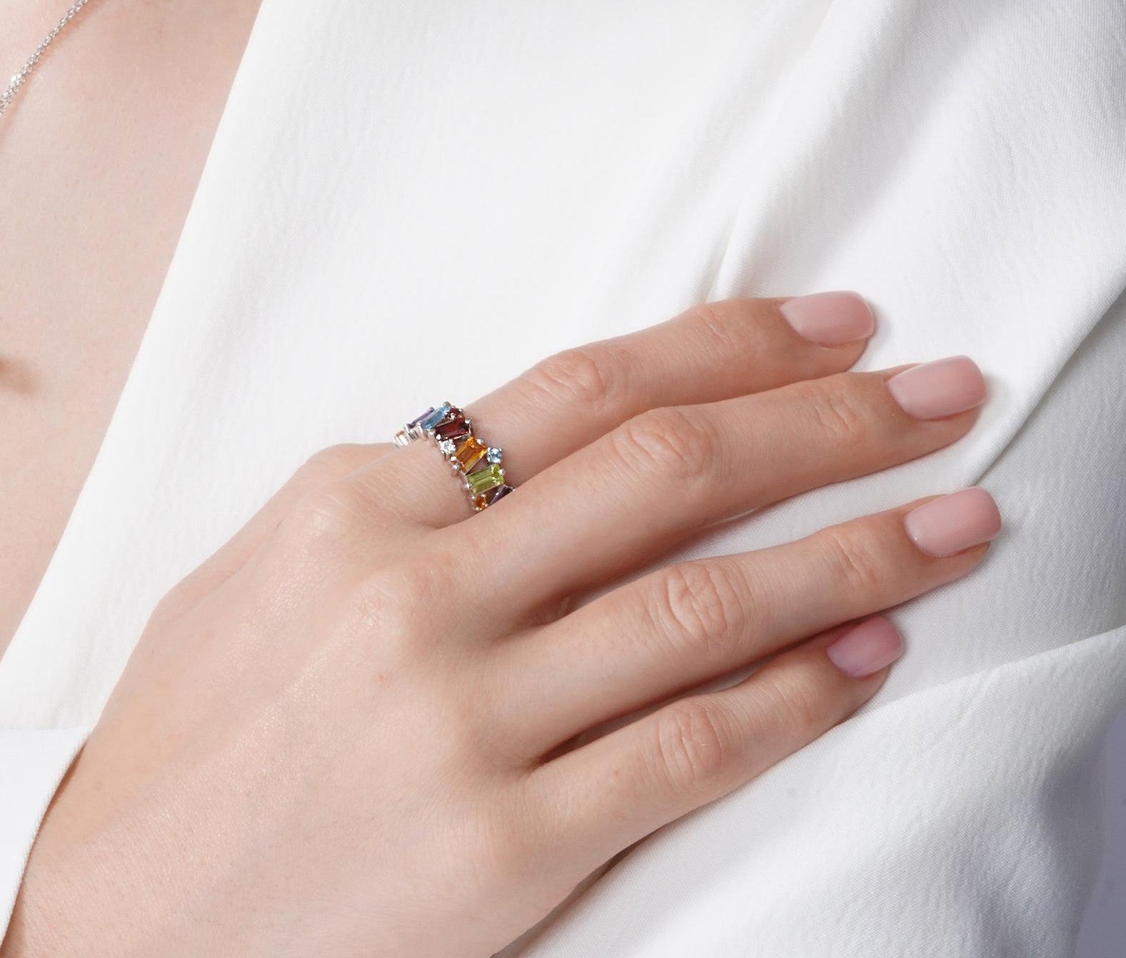 Eternal Spectrum  White Gold Ring