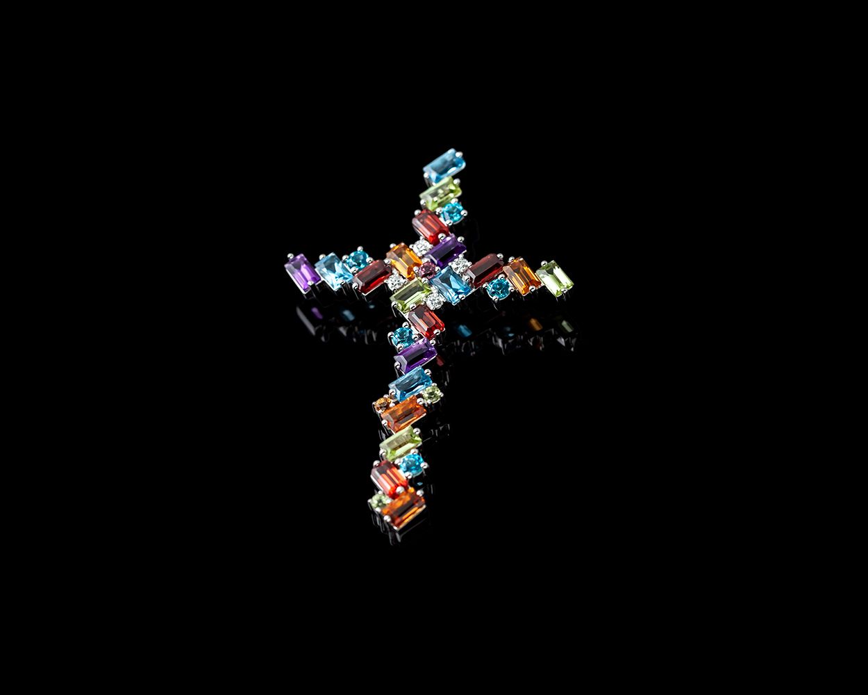 Eternal Spectrum  White Gold Cross