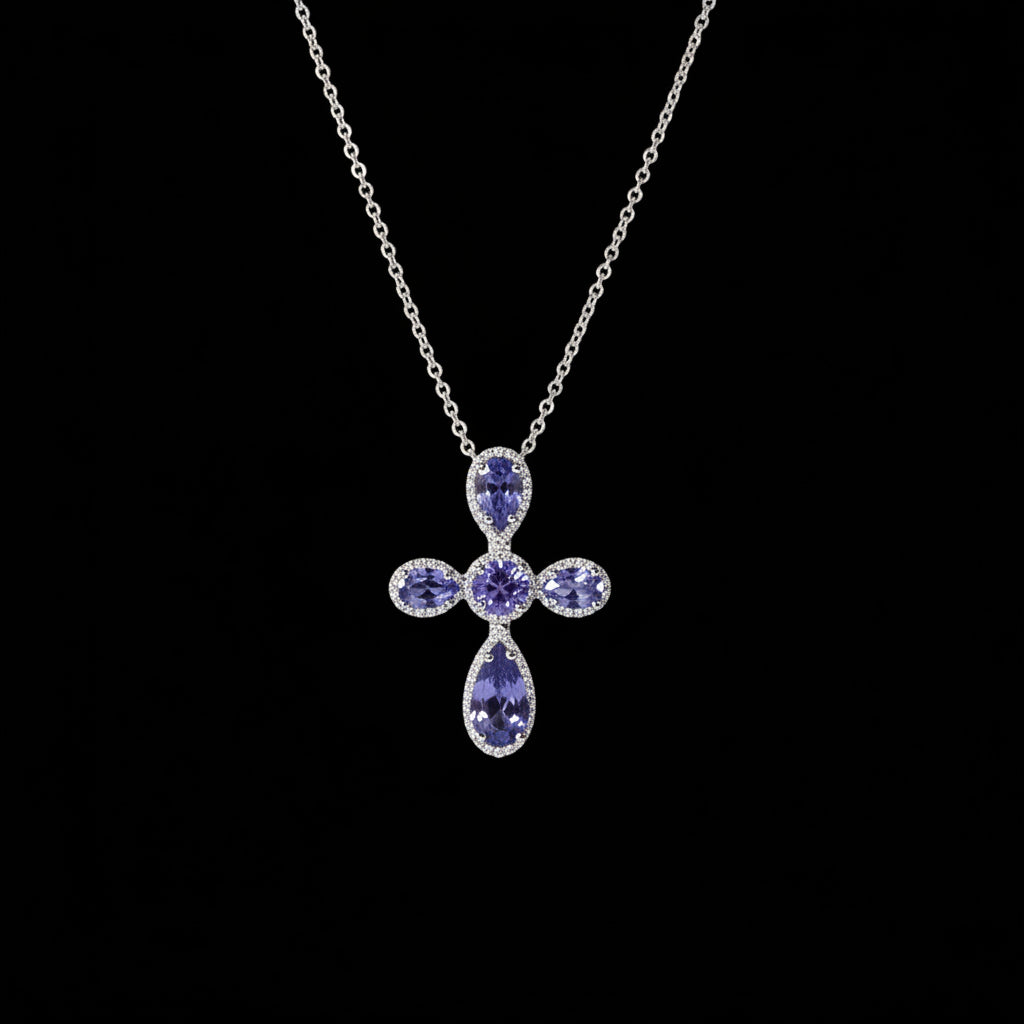 Tanzanite Cross Pendant